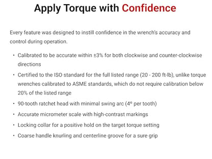 TEKTON 1/4 Inch Drive Micrometer Torque Wrench | TRQ50402 - size: 1/4 in.