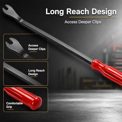 3 Pcs Auto Clip Pliers Set & Fastener Remover – Car Trim Rivet Removal Pry Tool Repair Kit with Storage Bag, for Automotive Door Panel, Upholstery, Dashboard, Plastic Fasteners (Red) - color: Red
