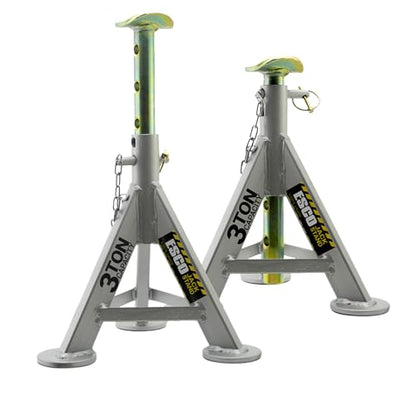 ESCO 3 Ton Performance Axle Jack Stands, Auto Car Truck 4x4 Off Road, 1 Pair, Grey (10497 Pair) - style: 3 Ton - Axle Top