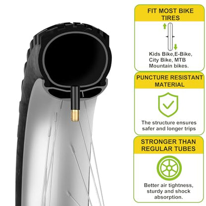 2 Pack Bike Tube 12"/14"/16"/18"/ 20"/ 22"/24"/ 26"/27.5"/28"/29" | 1.75/1.95/2.10/2.125 Bicycle Tube with 2 Tire Levers, 32mm AV Schrader Valve, Butyl Rubber Inner Tube for Kids/Road/MTB Bike - style: 26" X 1.75/2.125 (2pack)