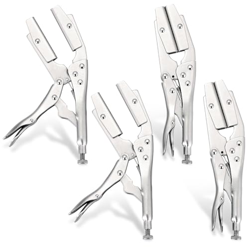DASBET 10" Hose Pinch-Off Locking Pliers 4 Pack | Self-Locking Pinch Off Pliers Heavy Duty Radiator Hose Clamp Set for Automobile Radiator Pipe Fuel Hose, Water & Vacuum Lines