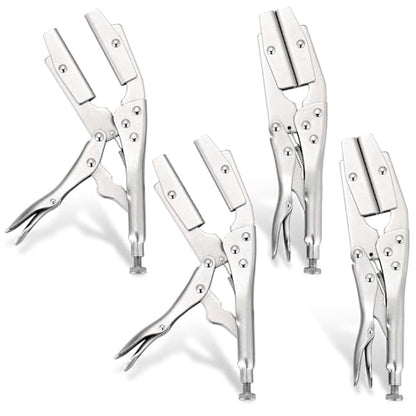DASBET 10" Hose Pinch-Off Locking Pliers 4 Pack | Self-Locking Pinch Off Pliers Heavy Duty Radiator Hose Clamp Set for Automobile Radiator Pipe Fuel Hose, Water & Vacuum Lines