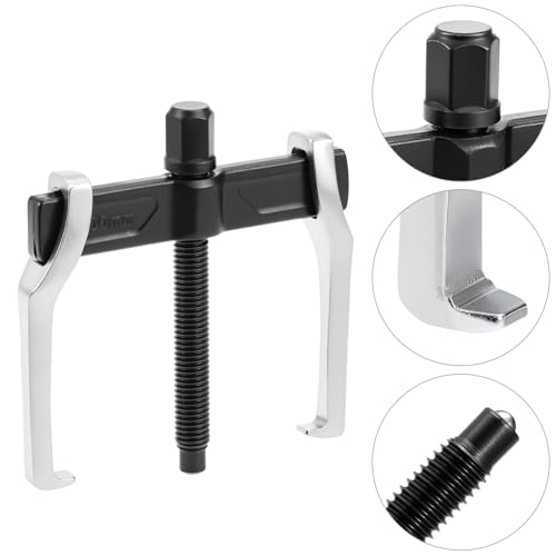 QWORK 4" 2-Jaw Gear Puller for Internal and External Removal of Flywheels, Gears, Pulleys, Bearings