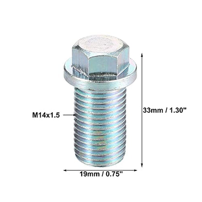 X AUTOHAUX 2 Set M14x1.5 Car Engine Oil Drain Plug with Washer A1119970330 for Mercedes-Benz C320 2001-2005 Steel Silver Tone