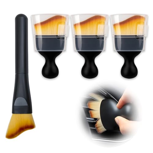 4PCS Car Interior Dust Brush,Soft Microfiber Bristles, Car Detailing Brush Cleaning Brush, Dust Brush Car Interior Cleaning Tool for Car Vents, Dashboards, and Home Use - size: 4PCS
