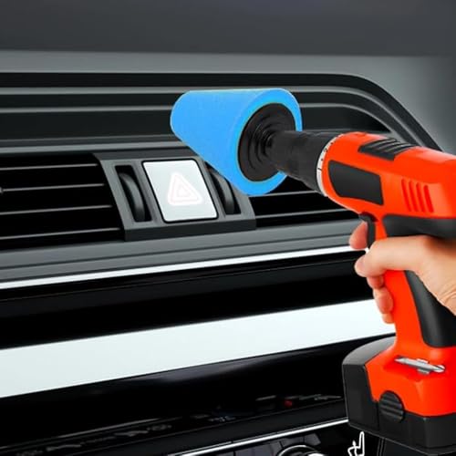 6PCS Polishing Cone, Car Wheel Hub Drill Buffing Polishing Kits, 2 Sponge Balls + 4 Sponge Cones, for Car Care, Chrome, Rims, Metal and Glass