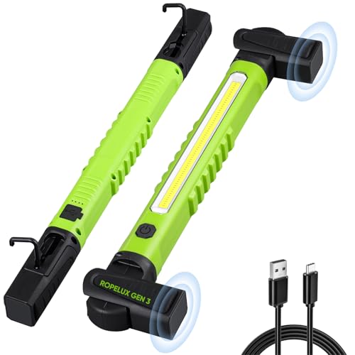 Ropelux Work Light 3rd Gen, 3200LM Bright Mechanic Under Hood Lights with 6000mAh, Rechargeable Portable Magnetic Trouble Lighting Bar with Hooks for Car Repair, Inspection, Emergency, Tool Gift, 1 Pc