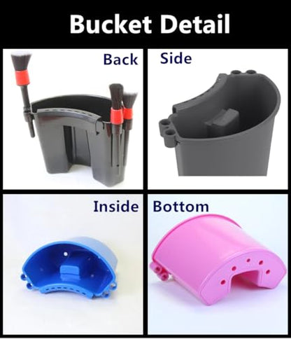Car Detailing Bucket Organizer - Portable Auto Wash Tool Hanger, Black