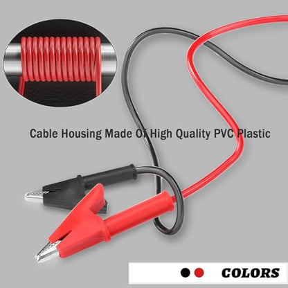 Alligator Clip to Alligator Clip Silicone Jumper Wire | Alligator Clip Electrical Test Leads 3.28ft Cable with Alligator Clips 5PCS for Multimeter Electrical Testing(Y-Y 1m 5S) - size: 3.28ft 16AWG 1 pair