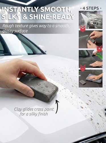 TAKAVU Car Clay Bar, 2 Pack 100g, Medium Grade for Auto Detailing (Grey) | Removes Dirt, Brake Dust, Tree Sap & Overspray, Safe on Paint, Glass & Wheels, Restores Smooth Finish - color: Grey - Clay Bar