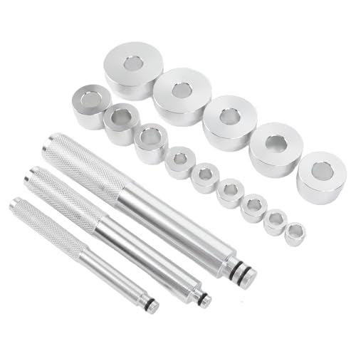 17PCS Bearing Press Kit, Universal Bearing Race and Seal Driver Set, Aluminum Alloy Bearing Install Tool with 14 Adapters, Compact Seal Driver Removal Tool for Automotive Repair an