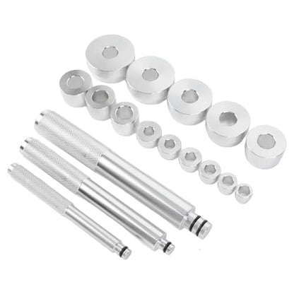 17PCS Bearing Press Kit, Universal Bearing Race and Seal Driver Set, Aluminum Alloy Bearing Install Tool with 14 Adapters, Compact Seal Driver Removal Tool for Automotive Repair an