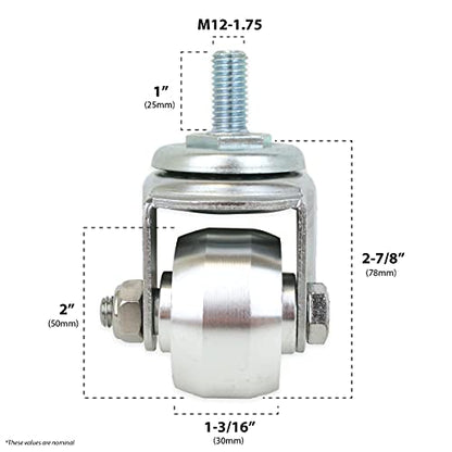 Replacement Aluminum Racing Jack Caster Wheels for 3 Ton Floor Jacks (2 Pc Set)