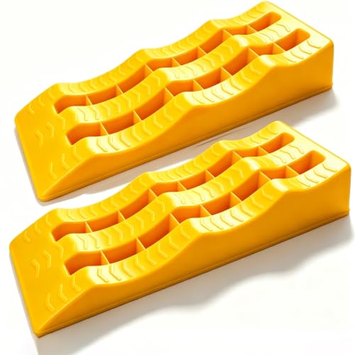 3-Step Rv Levelling Ramps Heavy-Duty Anti-Skid Camper Leveling Blocks 2Pack Trailer ramps for Height Adjustable