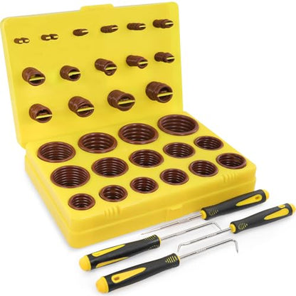 382 PCS Viton O Ring Assortment Kit (30 Sizes) - SAE Standard 75A Durometer Seal Kit for High Temp, High Pressure Automotive Engines, Hydraulic Systems, Chemical Plumbing - with 4 Pick Tools - style: 382 PCS O-Rings Kit