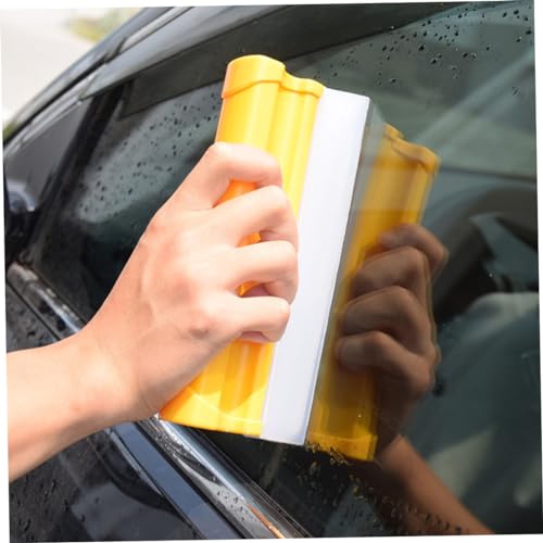 SOLUSTRE Car Windshield Squeegee Double Row Auto Window Squeegee for Car Windshield Cleaning Flexible Water Wiper for Windows Mirrors and Drying 7.87X3.14X1.57In