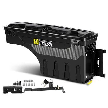 YHTAUTO Truck Bed Storage Tool Box Lockable Compatible with 2004-2012 Chevrolet Colorado & GMC Canyon, Passenger Side, Swing Waterproof Wheel Well Toolbox - size: Passenger Side, style: 2004-2012