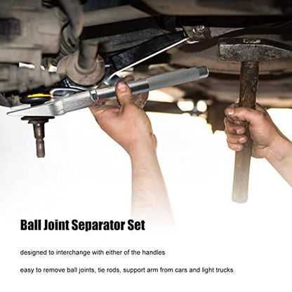 5 Pcs Ball Joint Separator Set, Pickle Fork Tool Set, Heavy Duty Steel Tie Rod Removal Tool, Ball Joint Remover, with Box, Universal for Cars and Light Trucks Van