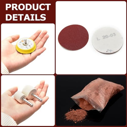 34Pcs/Set Glass Polishing Kit, Deep Scratch Remover, Multifunctional Cerium Oxide Polishing Powder, Glass Repair Kit for Windscreen, Windows, Tables, and Aquariums