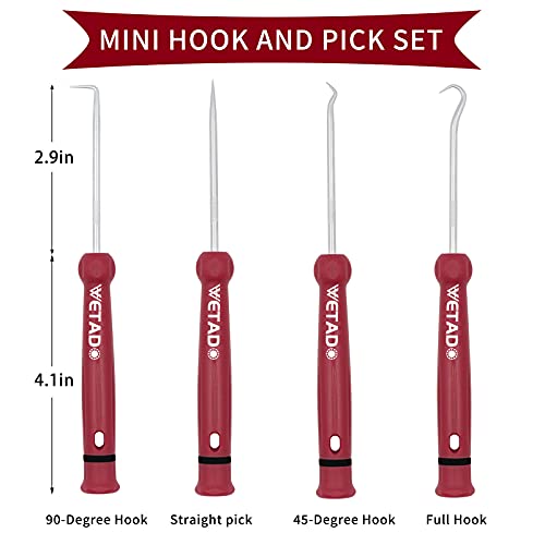Hose Removal Hook Set, Wetado 11 Pcs Automotive Tools Puller Tool Seal Removal Tool, Car Hook, Oil Seal Puller, O-Ring Hook, Vacuum Hoses Trim, Joint Ring Removal, Gasket Tool Set, Precision Hook Set