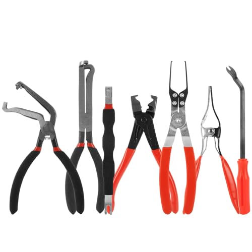 7-Piece Electrical Disconnect Pliers, Automotive Electrical Disconnect Pliers Set, Clip Removal Tool for Mechanics, Stainless Steel Car Clip Remover Tool Kit for Cars, Trucks and SUVs