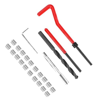 25PCS Thread Repair Kit, M7x1 Thread Inserts in Stainless Steel with Twisted Drill Wrench, Rethreading Tools for Converting Between Metric and Imperial Threaded Holes