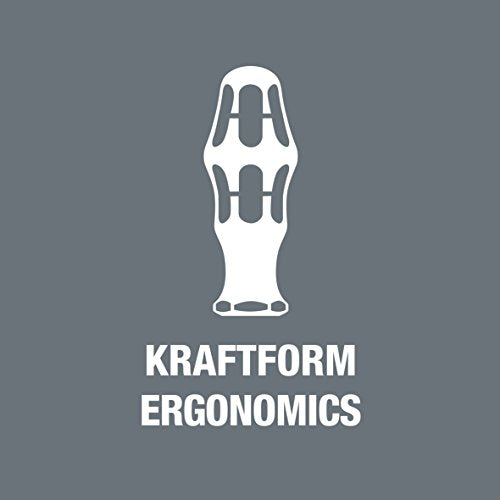 Wera 05028062001 367/6 TORX® Screwdriver set Kraftform Plus and rack, 6 pieces - size: TX10x80mm, TX15x80mm, TX20x100mm, TX25x100mm, TX30x115mm, TX40x140mm