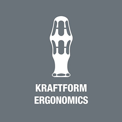 Wera 05028062001 367/6 TORX® Screwdriver set Kraftform Plus and rack, 6 pieces - size: TX10x80mm, TX15x80mm, TX20x100mm, TX25x100mm, TX30x115mm, TX40x140mm