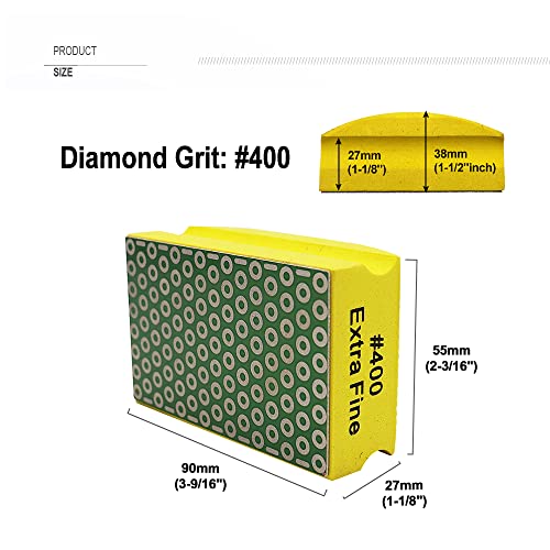 SHDIATOOL Diamond Hand Polishing Pads Foam Back for Granite Marble Stone Ceramic Grit 400 Pack of 2 - style: Grits 400