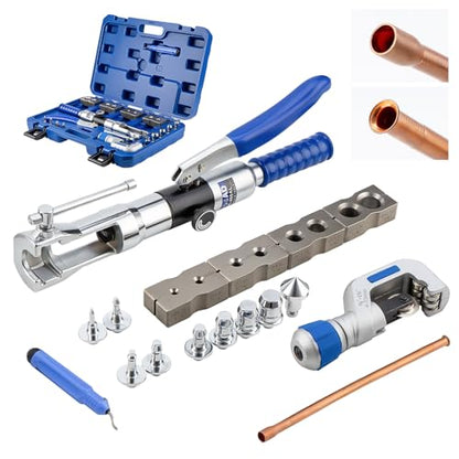 Hydraulic Flaring Tool Kit for 3/16 to 7/8 inch and Swaging Tools Soft HAVE Copper Tube Extrusion Type Water Gas Line Automotive Plumbing,Not for Brakeline Fuel Transmission Brake Line