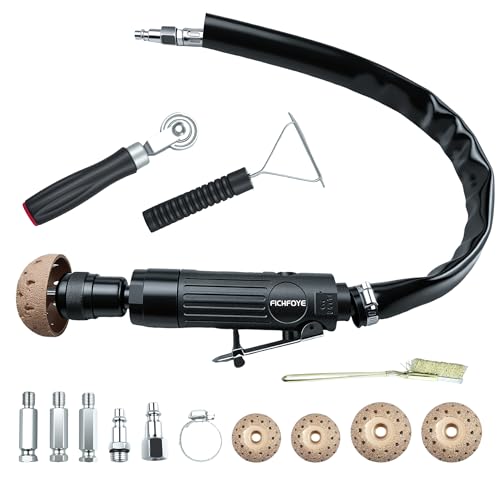 Air Tire Repair Polish Patch Tools, Pneumatic Buffing Tool with 2500rpm Low Speed Air Tire Buffer, Tire Inner Liner Scraper, Patch Roller, Tungsten Steel Buffing Wheel