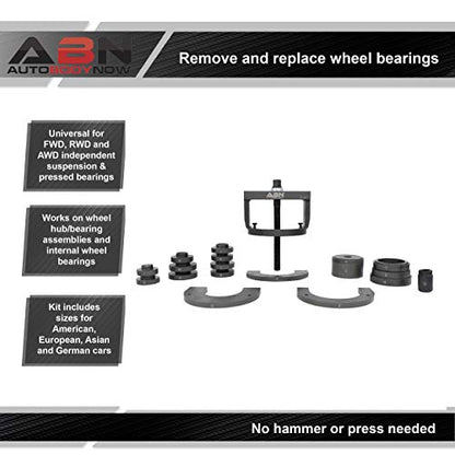 ABN Wheel Bearing Puller Kit Hub Removal Tool, Wheel Bearing Tool - Independent Suspension Roll Ball Bearing FWD RWD AWD