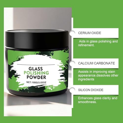 Windshield Polishing Powder,100g Cleaning Powder for Windshield, Glass Water Spot Remover,Glass Polishing Powders, for Outdoor Garage Vehicle Car Truck SUV RV Sedan