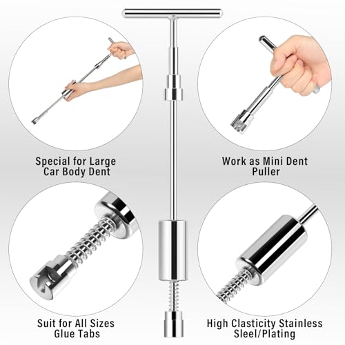 LadyRosian Paintless Dent Repair Puller Dent Puller T-Bar 18Pcs Tool with Removal Pulling Tabs for Auto Body Hail Damage Dent - size: Set B