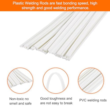 MECCANIXITY 20pcs 8 Inch Plastic Welding Rods PVC Welding Strips Welder Rods for Plastic Welder,Car Bumper, Kayak Repair, White - color: White, size: 8 Inch