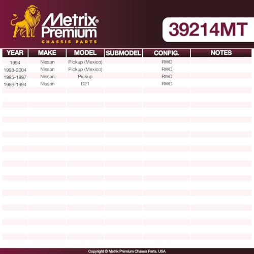 Metrix Premium Chassis Parts Pitman Arm Fits Nissan D21 1986-1994 | Nissan Pickup 1995-1997, Nissan Pickup (Mexico) 1994, Nissan Pickup (Mexico) 1998-2004, Made in Europe - size: 39214MT
