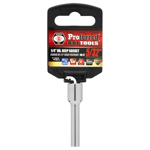S15105 1/4" Drive SAE Socket, 5/32" Deep 6 Point - size: 5/32 INCH, style: DEEP