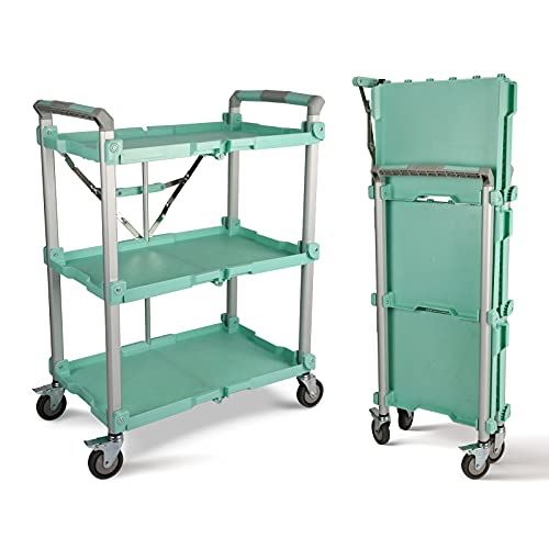 Olympia Tools 89-353 Pack N Roll Collapsible Service Cart, XL, 300LB Capacity, Teal - color: Teal, size: 300LB