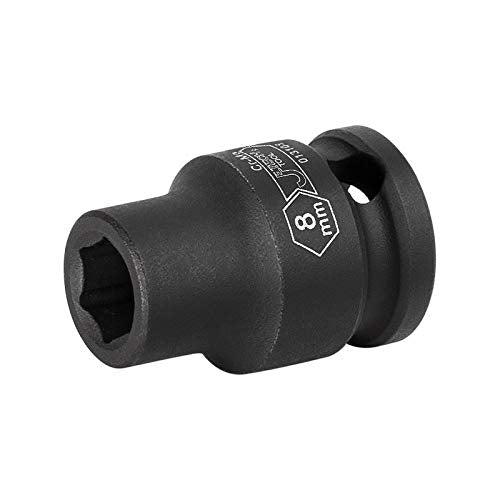 Jetech 3/8 Inch Drive 8mm Standard Impact Socket, Heat-Treated Chrome Molybdenum Alloy Steel, 6-Point Design, Metric, Anti-Rust Finish for Pneumatic & Electric Impact Wrench - size: 8mm