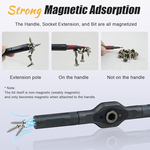 66 in 1 Magnetic Ratchet Screwdriver Set With Case | Multi-Bit Repair Tool Kit, S2 Alloy Steel Bits, T-Handle, Suitable for Home Daily Repair, DIY, PC, Electronics, Car, Bike - size: 66 in 1
