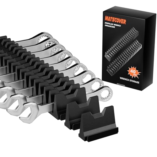 40PCS Modular Wrench Organizer Wrench Holder for Tool Drawer Storage | Wrench Tool Organizers, Wrench Storage Set, with Metric & SAE Label, Wrench Rack Tool, for Professional Mechanics Men, Black - color: Black, size: 40 PCS