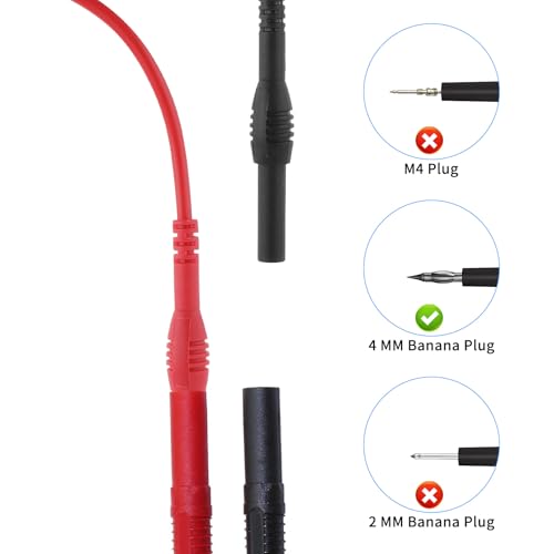 2 Pack Back Probe Kit, Flexible Spoon Back Probes Automotive Bendable Multimeter Test Pins Compatible with 4 mm Banana Plugs Accessories for Car Electrical Diagnostics, Multimeter Testing
