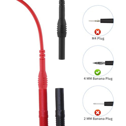 2 Pack Back Probe Kit, Flexible Spoon Back Probes Automotive Bendable Multimeter Test Pins Compatible with 4 mm Banana Plugs Accessories for Car Electrical Diagnostics, Multimeter Testing