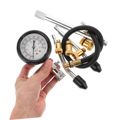 Cabilock 1set Dual-use Compression Tester Gauge for Automotive and Motorcycle Engine Diagnostics Accurate Cylinder Pressure Measurement Tool Kit Essential Accessories