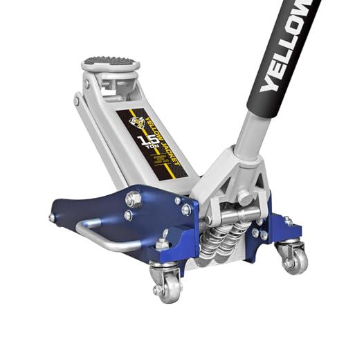 YELLOW JACKET Floor Jack 1.5 Ton Hydraulic Low Profile Aluminum and Steel Car Jack Lightweight Service Jack with Quick Lift Dual Pump, 3300 lbs Capacity - color: Aluminum & Steel, size: 1.5T low profile dual pump