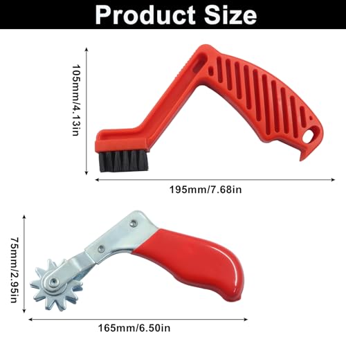 Polishing Pad Cleaner Tool Set, Red | Polishing Spur Tool and Foam Pad Brush, Conditioning Brush Wool Buffing Pad for Car Auto Detailing/Detailing Enthusiasts - size: Red-2p