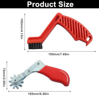 Polishing Pad Cleaner Tool Set, Red | Polishing Spur Tool and Foam Pad Brush, Conditioning Brush Wool Buffing Pad for Car Auto Detailing/Detailing Enthusiasts - size: Red-2p