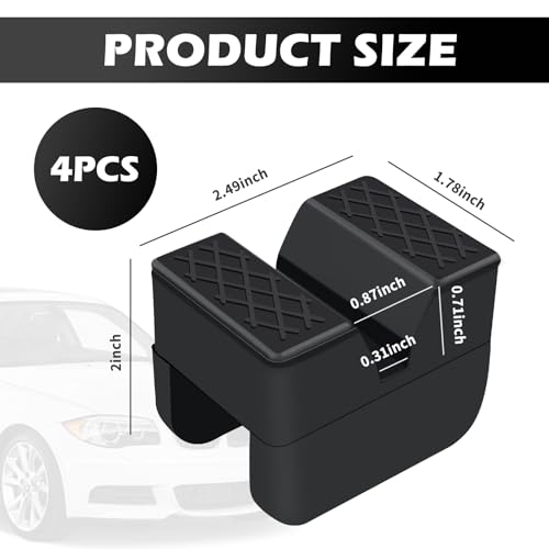 4PCS 2 Ton Pinch Weld Jack Pad with Grooved Design,Rubber Jack Stand Pads for Cushioning & Shock Absorption,Professional Pinch Weld Jacks Adapter with Non-Slip Diamond Texture