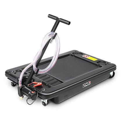 DNA Motoring 17 Gallon Electric Oil Drain Pan with Pump, Evacuation Hose, T-Handle, Low Profile for Trucks Buses RVs, TOOLS-00383 - style: 17 Gallon-Electric Pump