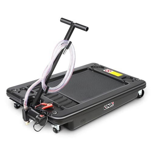 DNA Motoring 17 Gallon Electric Oil Drain Pan with Pump, Evacuation Hose, T-Handle, Low Profile for Trucks Buses RVs, TOOLS-00383 - style: 17 Gallon-Electric Pump
